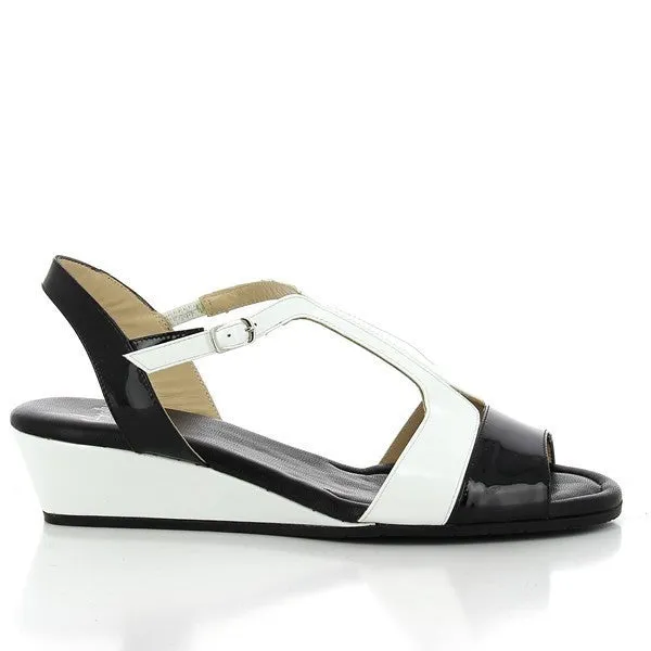 Amalfi Mariano White & Black Slingback Sandals