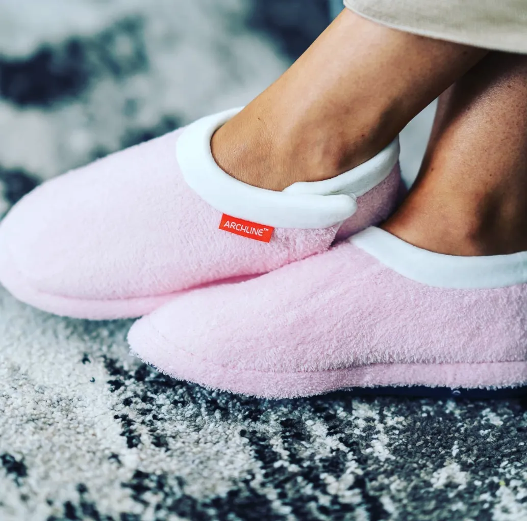 ARCHLINE Orthotic Slippers Closed Scuffs Pain Relief Moccasins - Pink - EUR 41