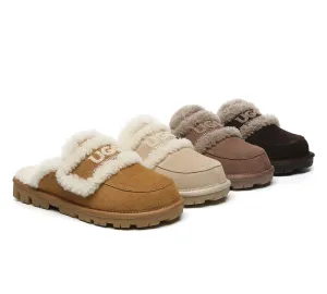 AUSTRALIAN SHEPHERD® UGG Slippers Women Sheepskin Wool Shearling Lined Rilee
