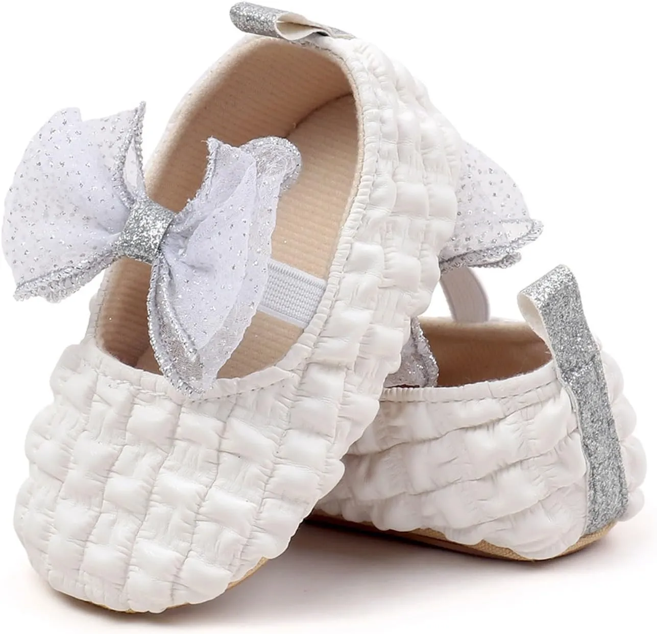 Baby Girls Mary Jane Dress Shoes with Bowknot Newborn Infant Cute Wedding Formal Shoes First Walkers for Toddler