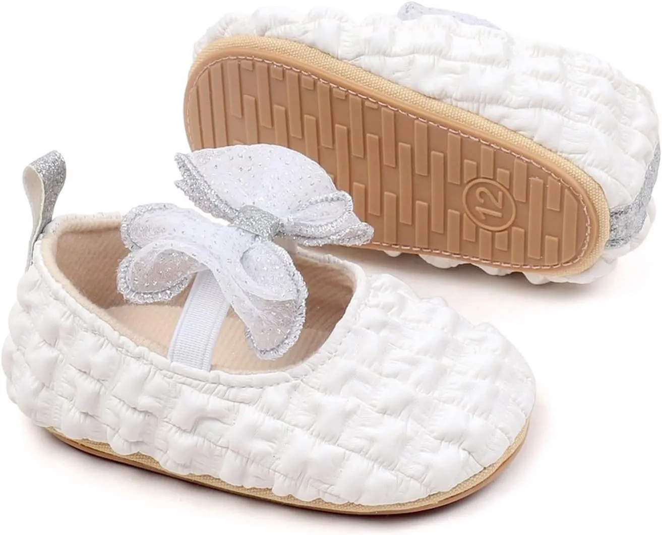 Baby Girls Mary Jane Dress Shoes with Bowknot Newborn Infant Cute Wedding Formal Shoes First Walkers for Toddler