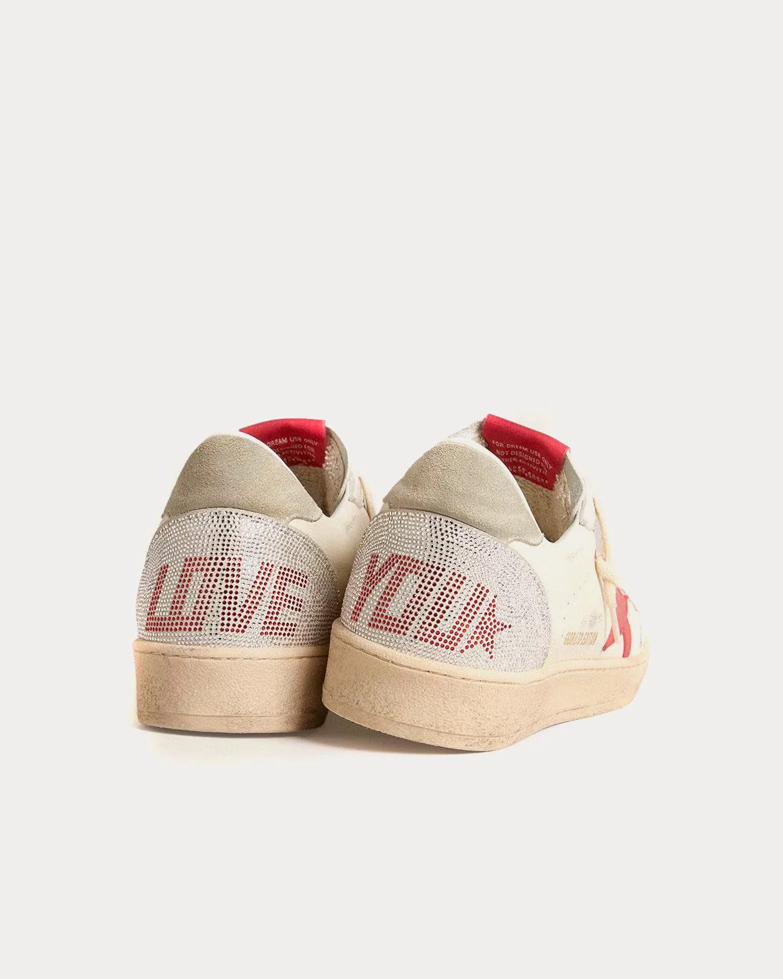 Ball Star Leather with Swarovski Lettering White / Red Low Top Sneakers