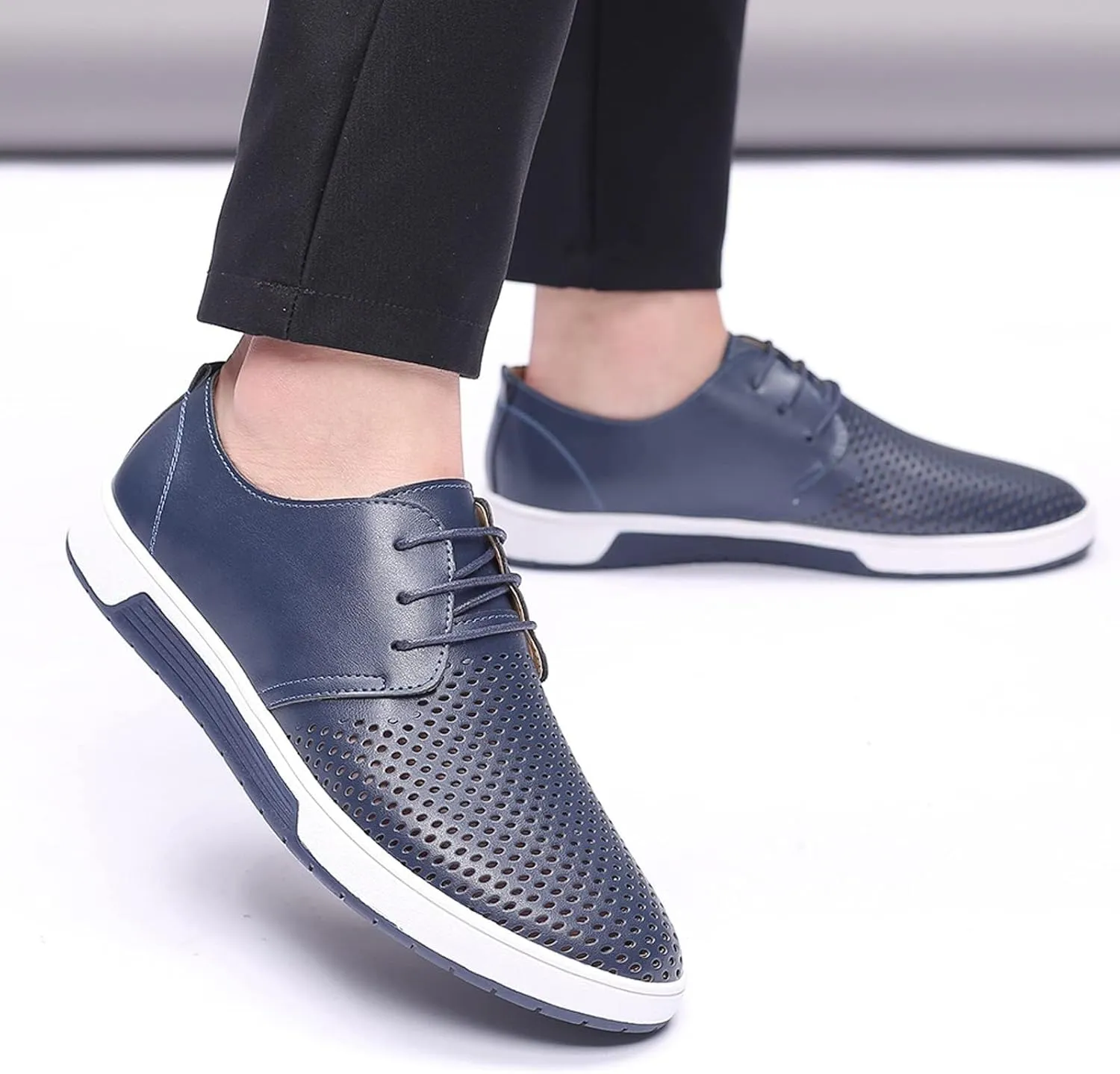 BORAMAX Men's Casual Non-Slip Oxford Shoes -Men's Flat Fashion Breathable Business Formal Dress Sneakers Dress Shoes for Men