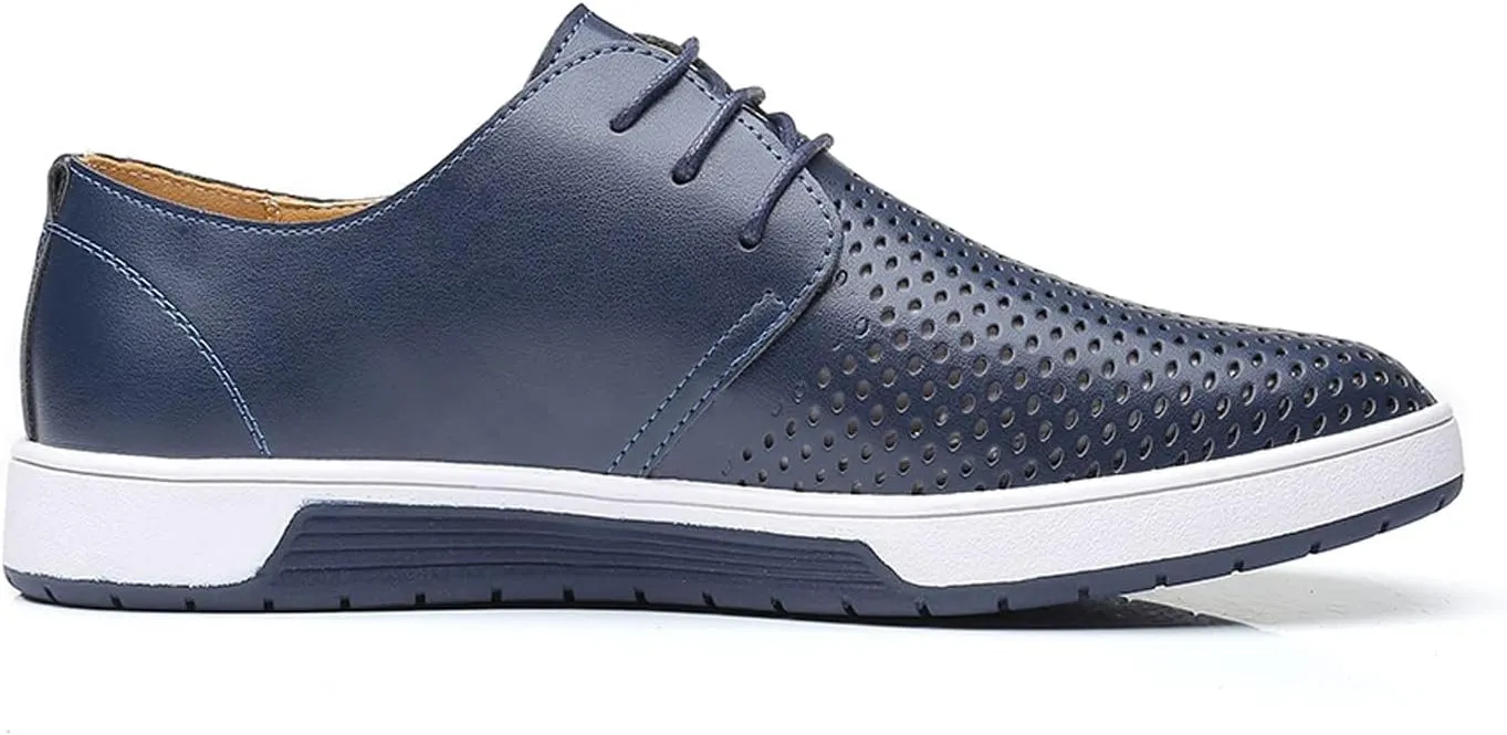 BORAMAX Men's Casual Non-Slip Oxford Shoes -Men's Flat Fashion Breathable Business Formal Dress Sneakers Dress Shoes for Men