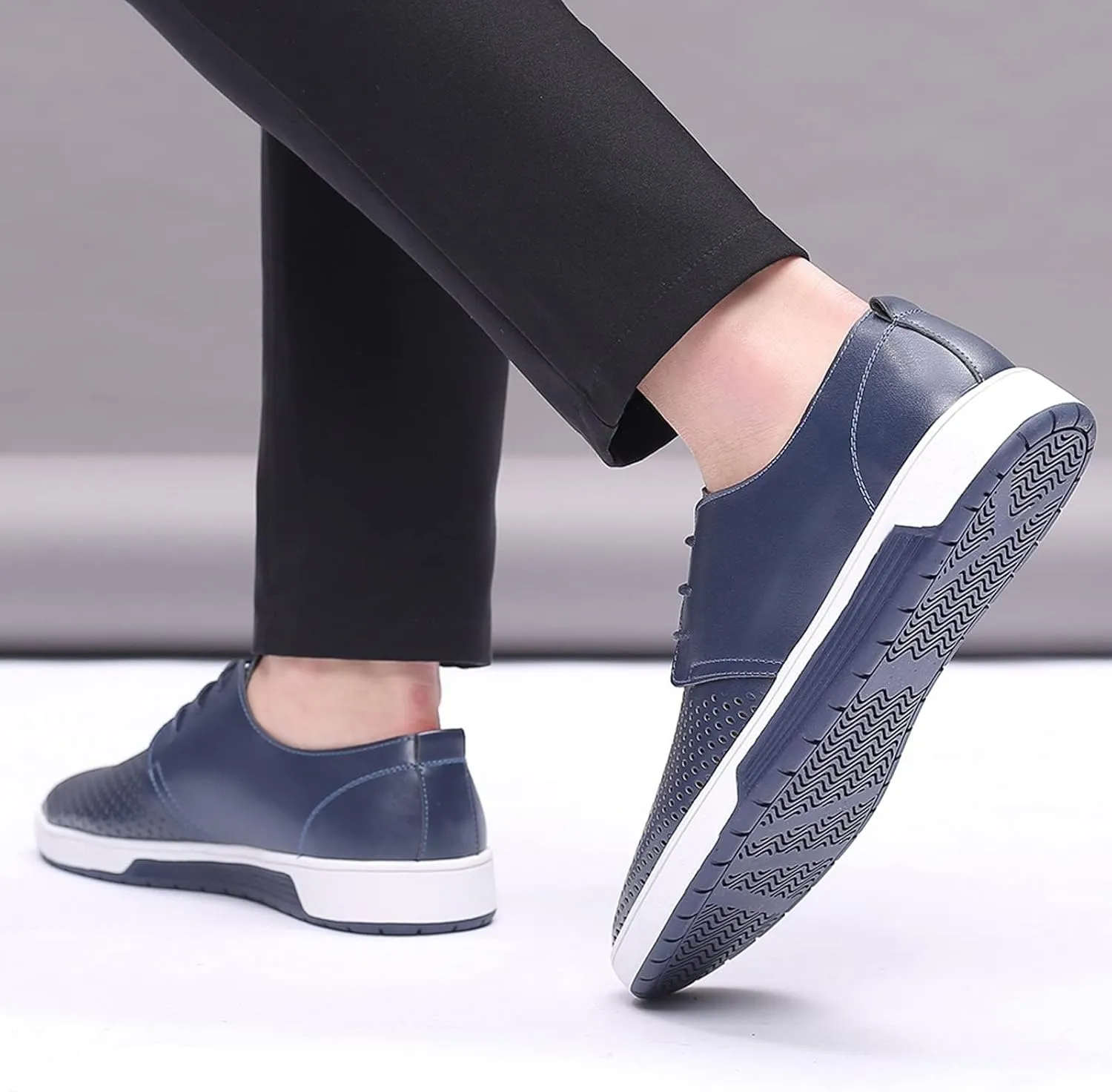 BORAMAX Men's Casual Non-Slip Oxford Shoes -Men's Flat Fashion Breathable Business Formal Dress Sneakers Dress Shoes for Men