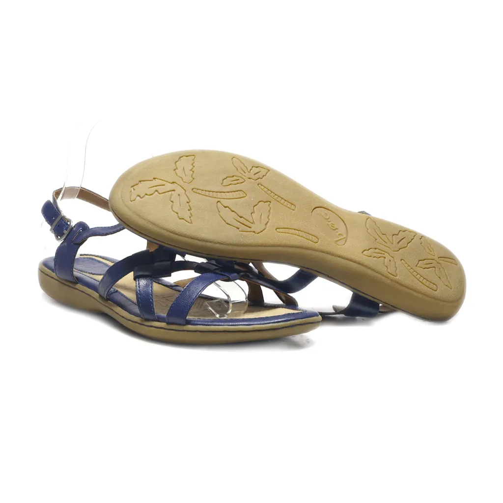 Born Flat Sandals Leather Blue Colour For Women
