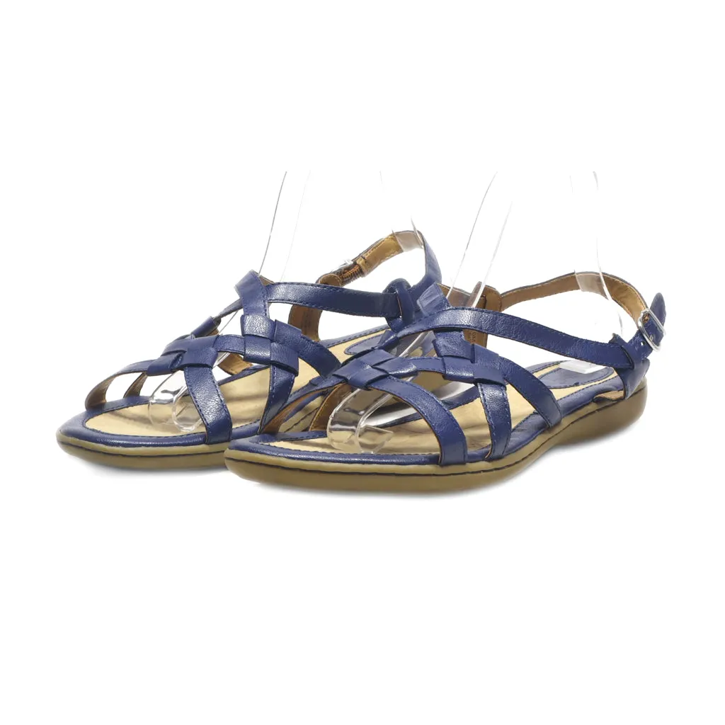 Born Flat Sandals Leather Blue Colour For Women