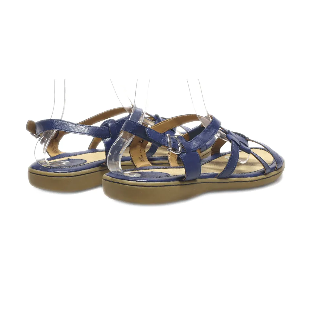 Born Flat Sandals Leather Blue Colour For Women