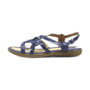 Born Flat Sandals Leather Blue Colour For Women