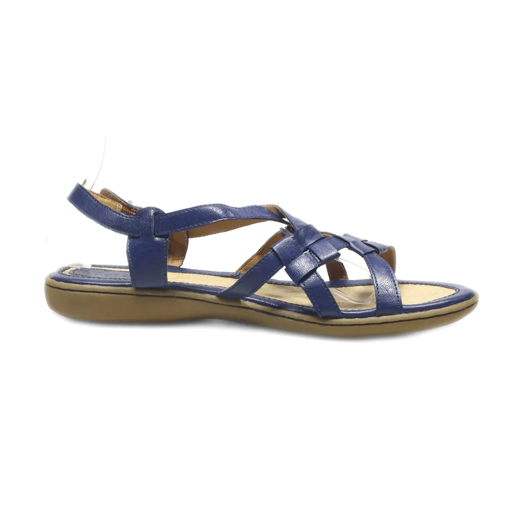 Born Flat Sandals Leather Blue Colour For Women