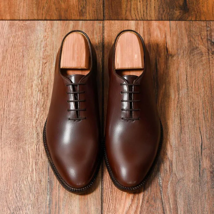 Brown Leather Drayton One Cut Oxfords - Formal Shoes