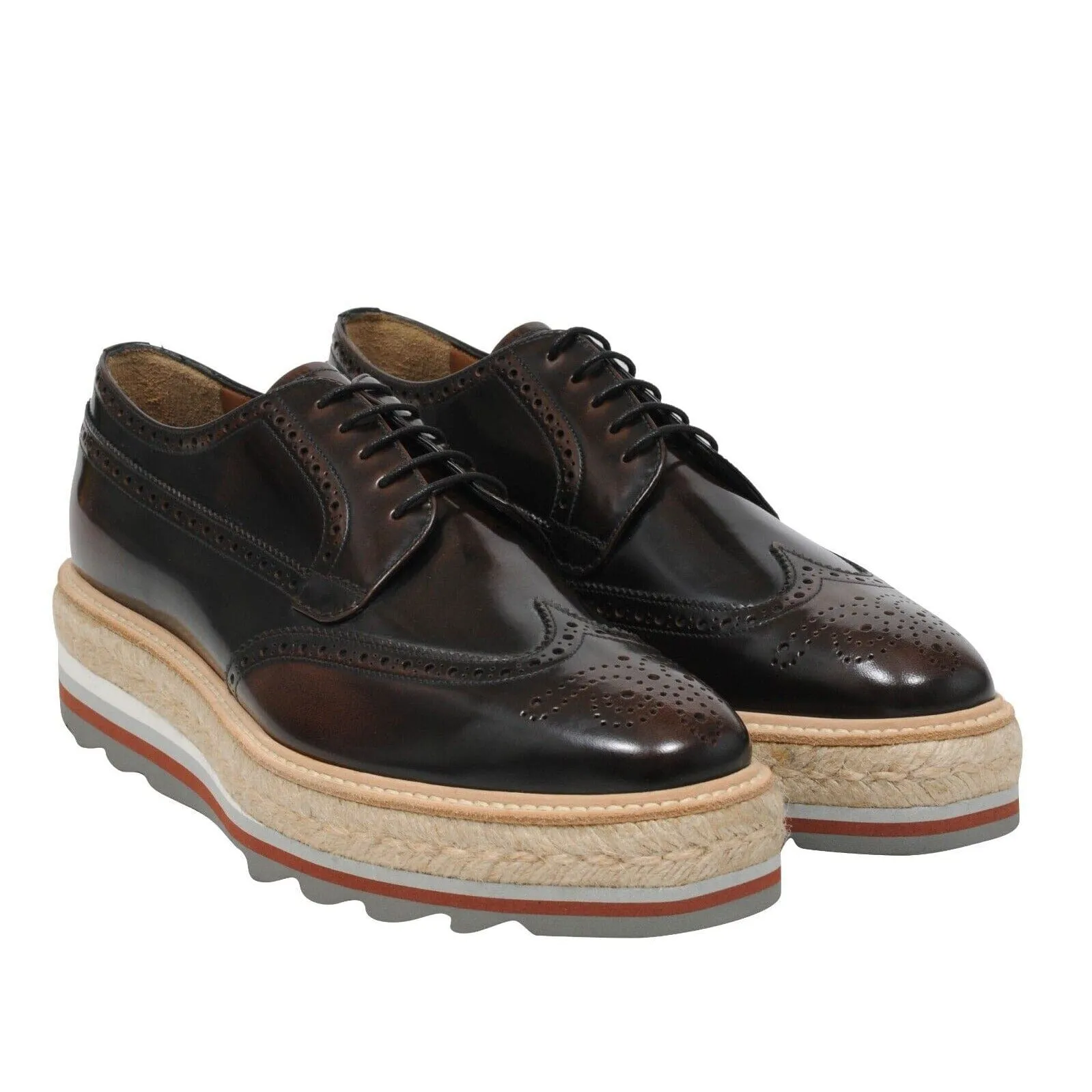 Brown Platform Derby Brogues