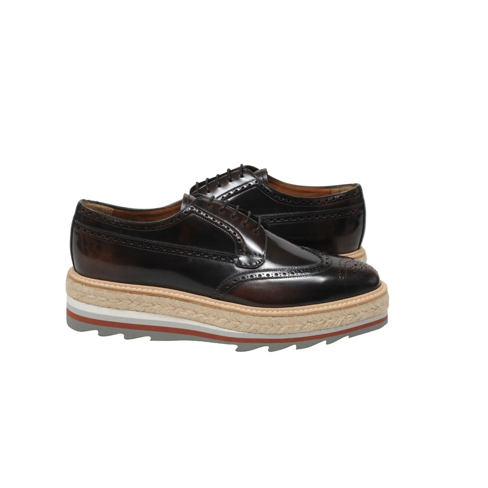 Brown Platform Derby Brogues