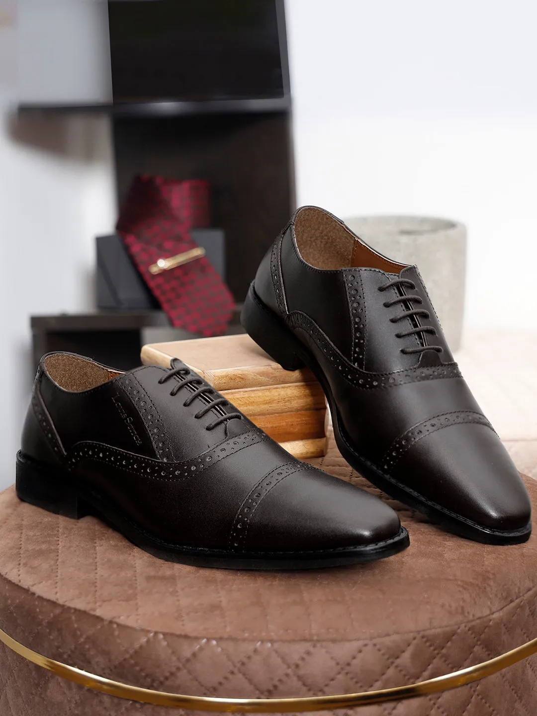 Brunette Brown Italian Leather Oxford Shoes