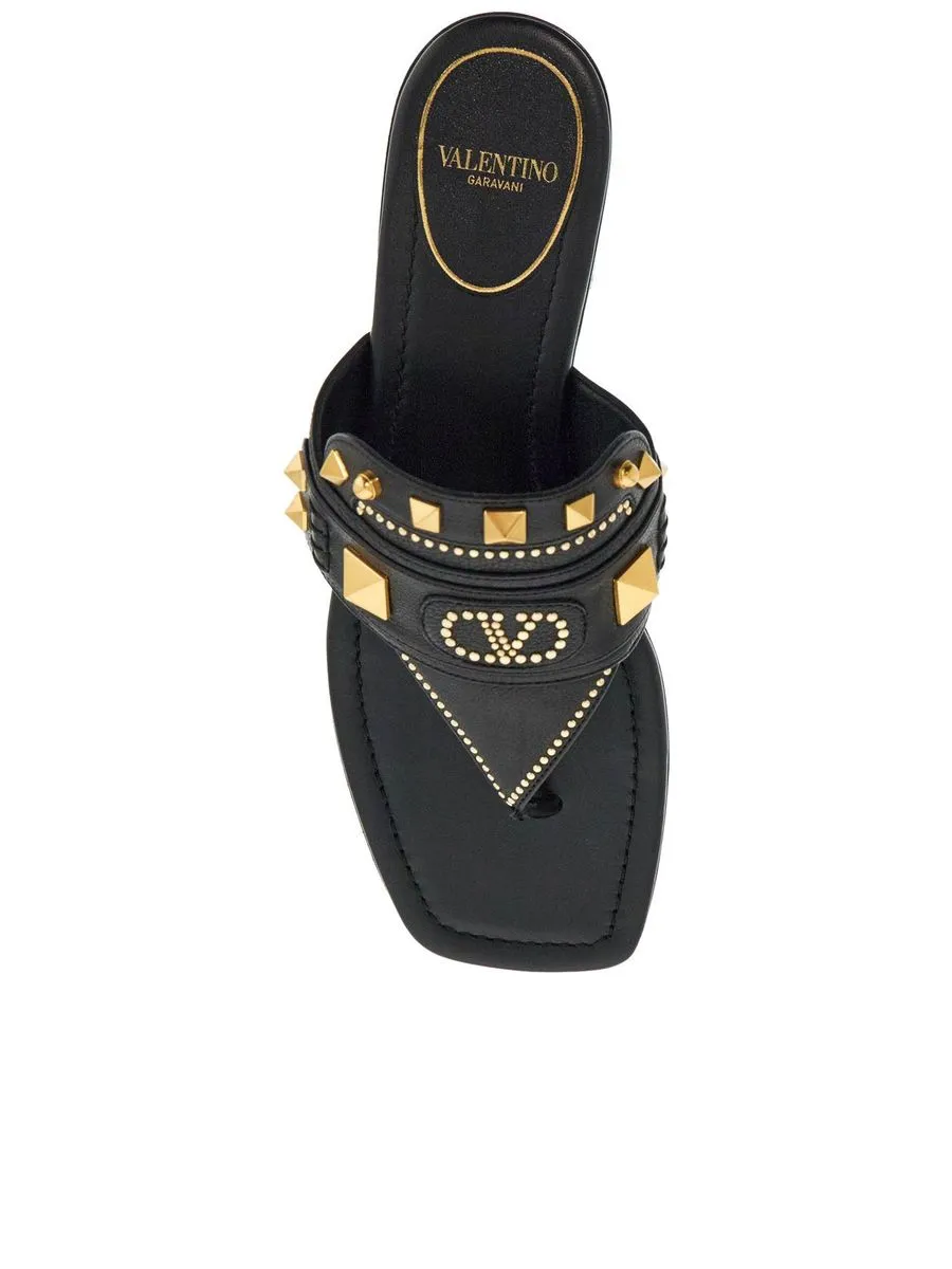 Buffalo Leather Studded Flipflops