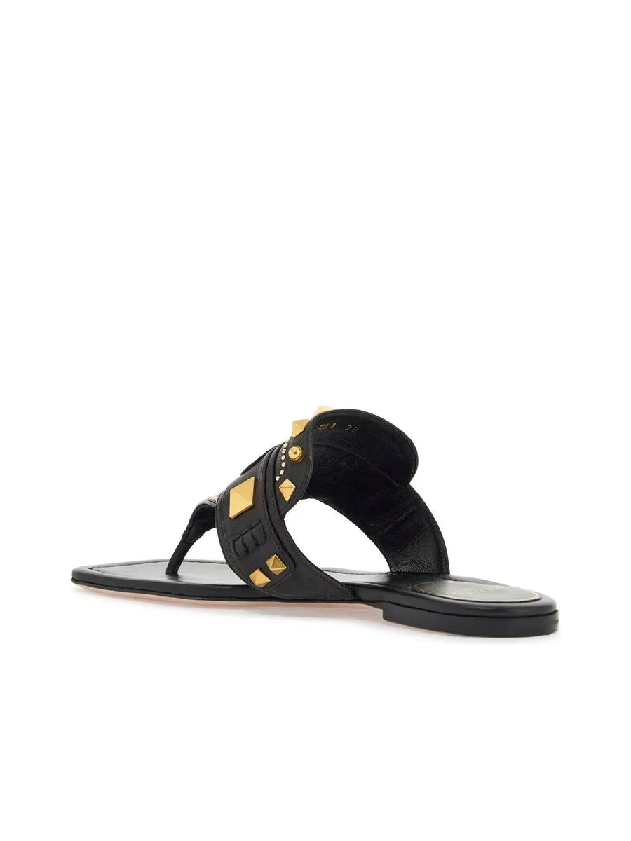 Buffalo Leather Studded Flipflops