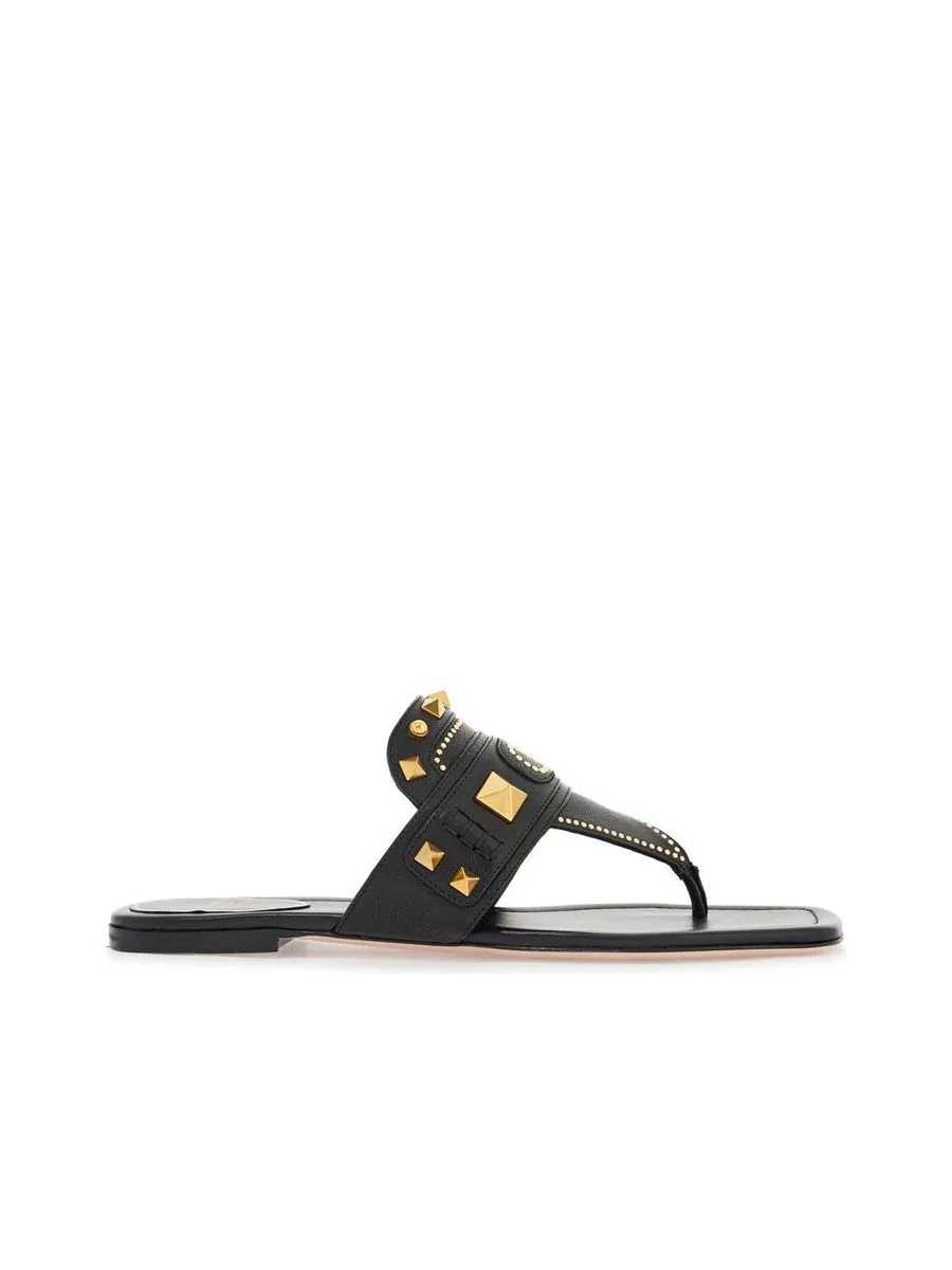 Buffalo Leather Studded Flipflops