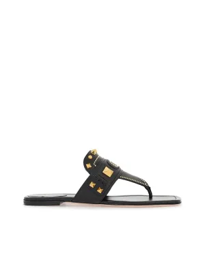 Buffalo Leather Studded Flipflops