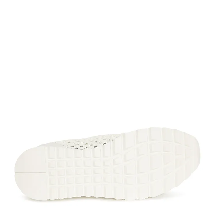Casadei - Mesh-embellished Suede Sneakers White