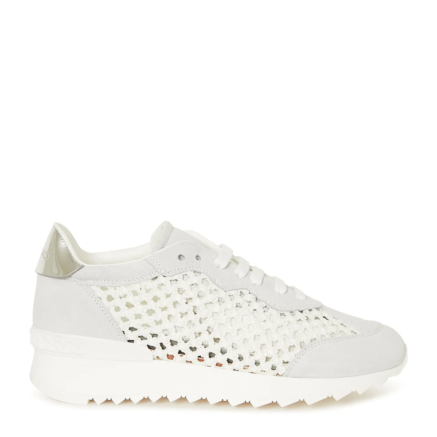 Casadei - Mesh-embellished Suede Sneakers White
