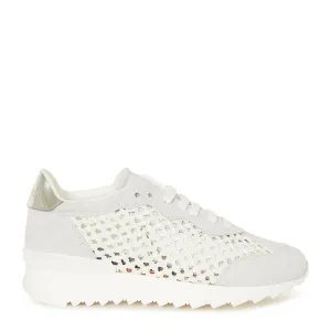 Casadei - Mesh-embellished Suede Sneakers White
