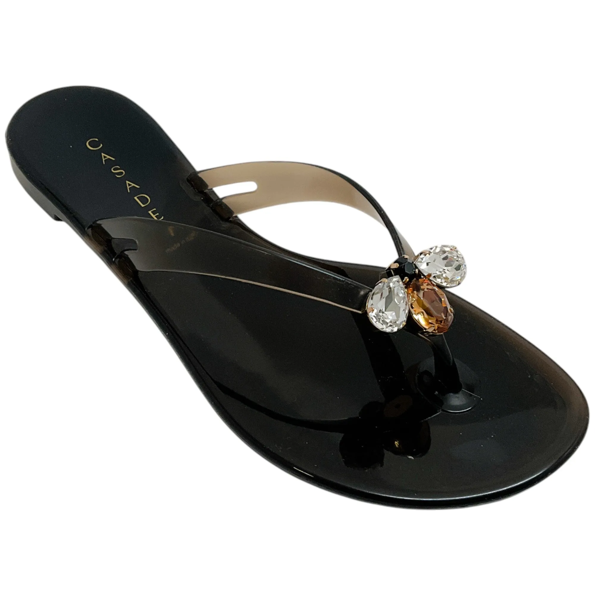 Casadei Queen Bee Nero Jelly Slide Sandals