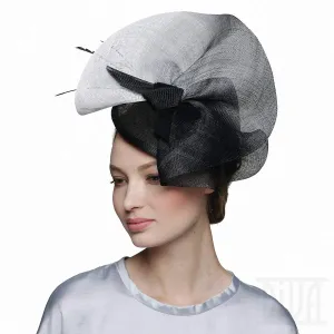 Chic Black&White Degrade Fascinator Hat Tea Party Derby Headwear