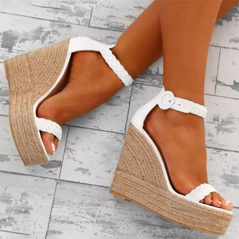 Chicvane Open Toe Wedge Sandals with Ankle Strap