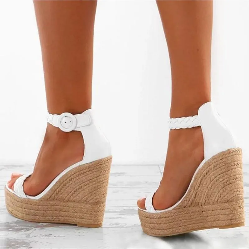 Chicvane Open Toe Wedge Sandals with Ankle Strap