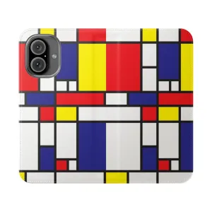 Colorblock Abstract Art Inspired Flip Phone Case