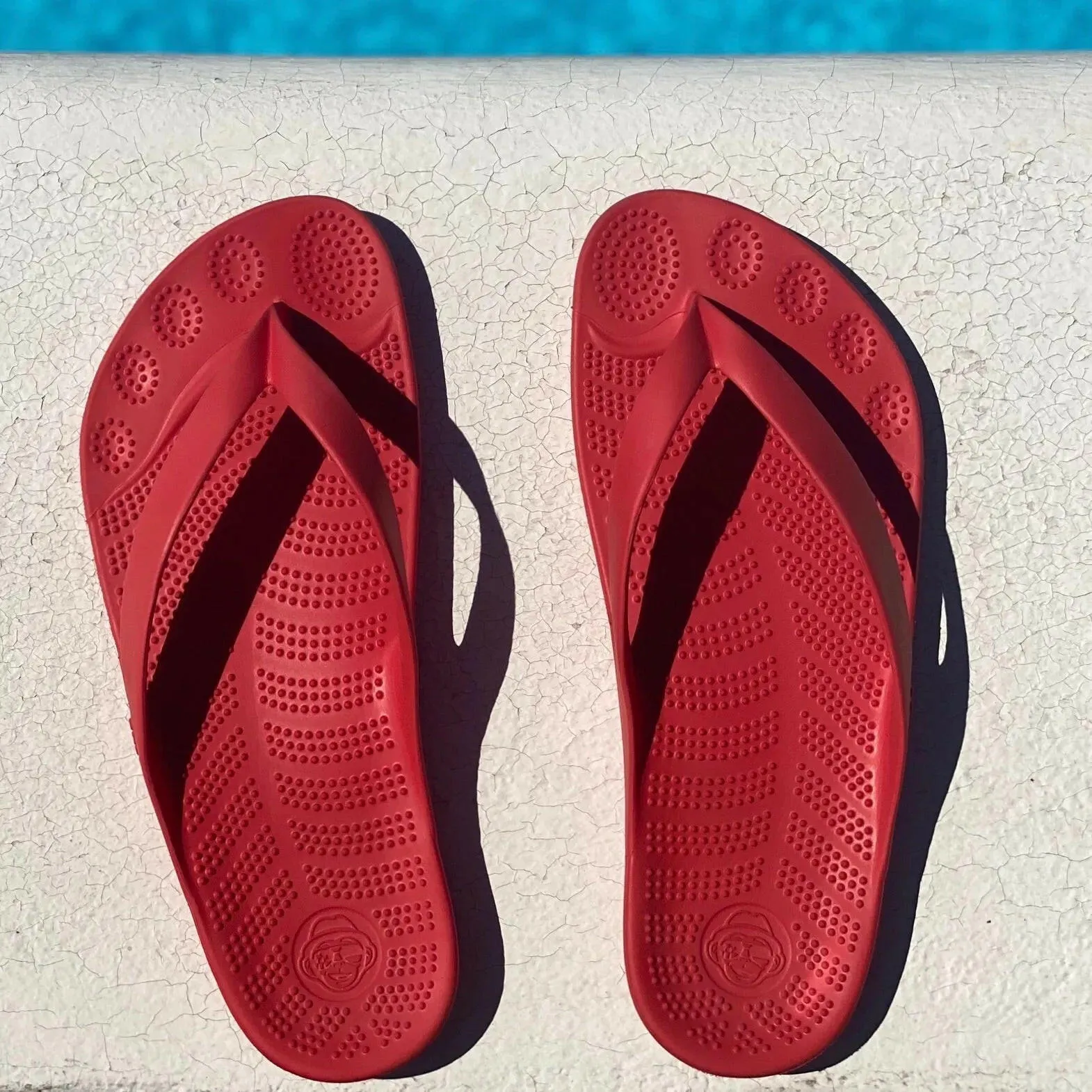 Fire Red Flip Flops & Drybag by GUDO