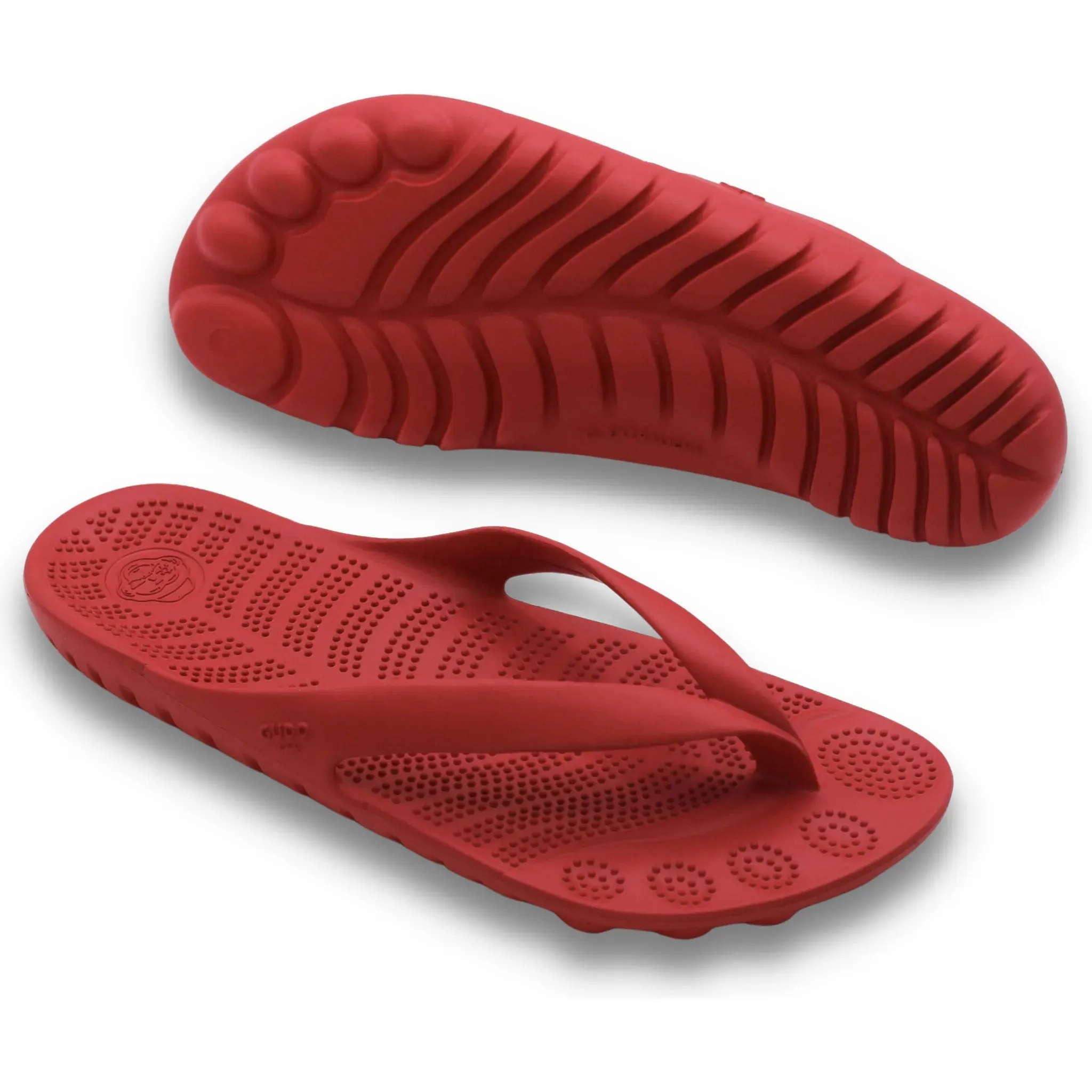 Fire Red Flip Flops & Drybag by GUDO