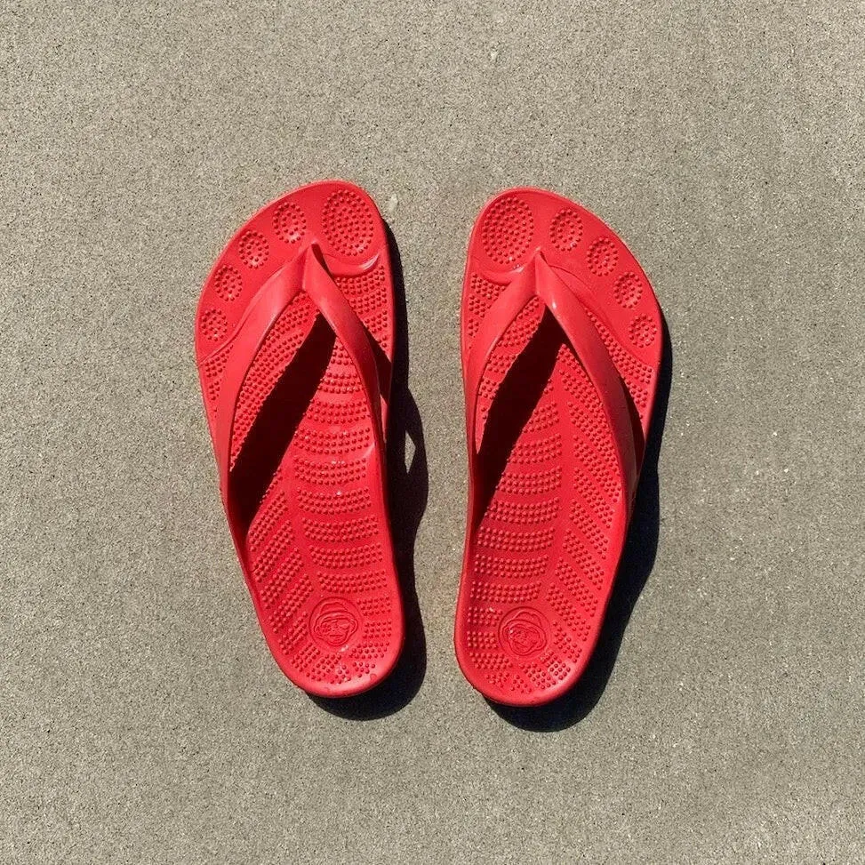 Fire Red Flip Flops & Drybag by GUDO