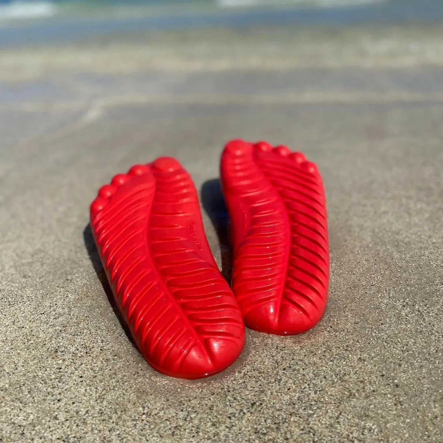 FIRE RED FLIP FLOPS BY GUDO