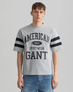 Gant Apparel Mens COLLEGIATE SS T-SHIRT 93/GREY MELANGE