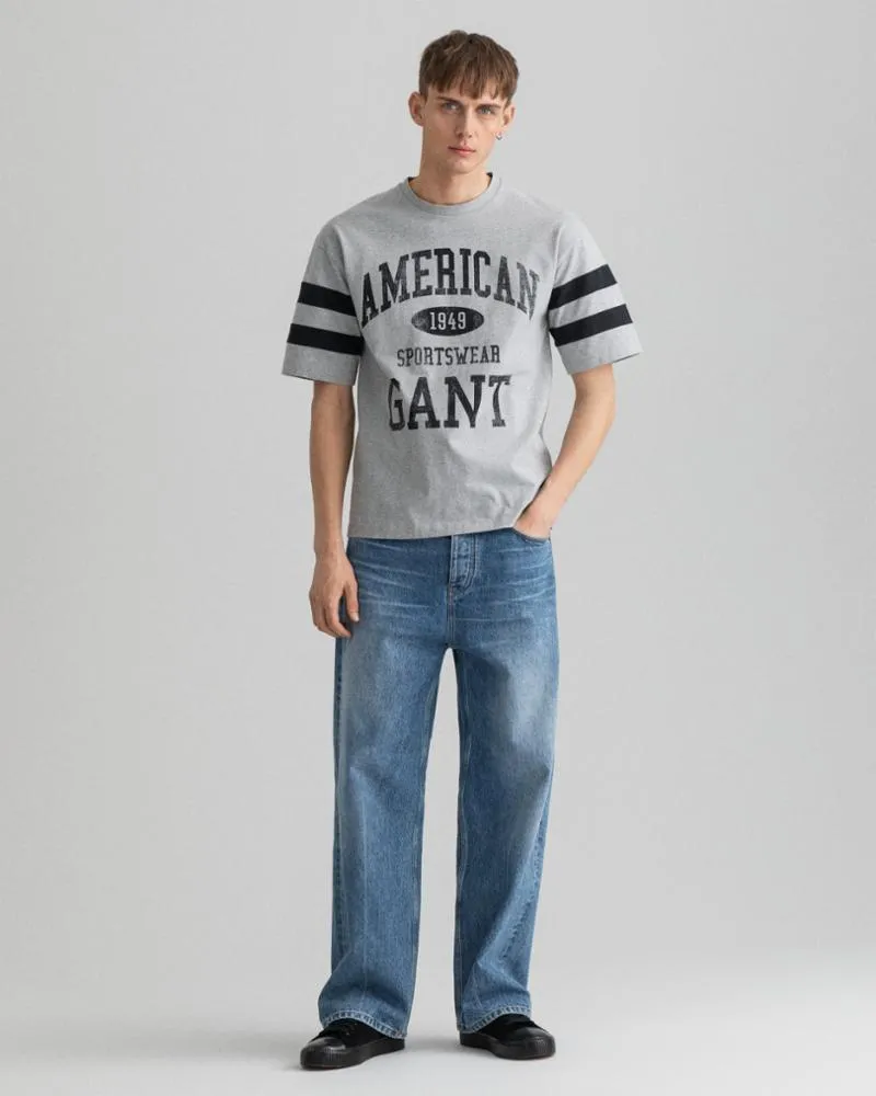 Gant Apparel Mens COLLEGIATE SS T-SHIRT 93/GREY MELANGE