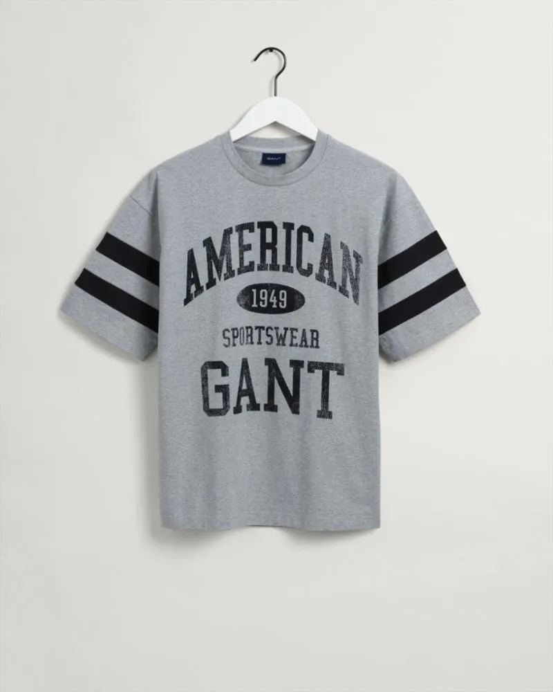 Gant Apparel Mens COLLEGIATE SS T-SHIRT 93/GREY MELANGE