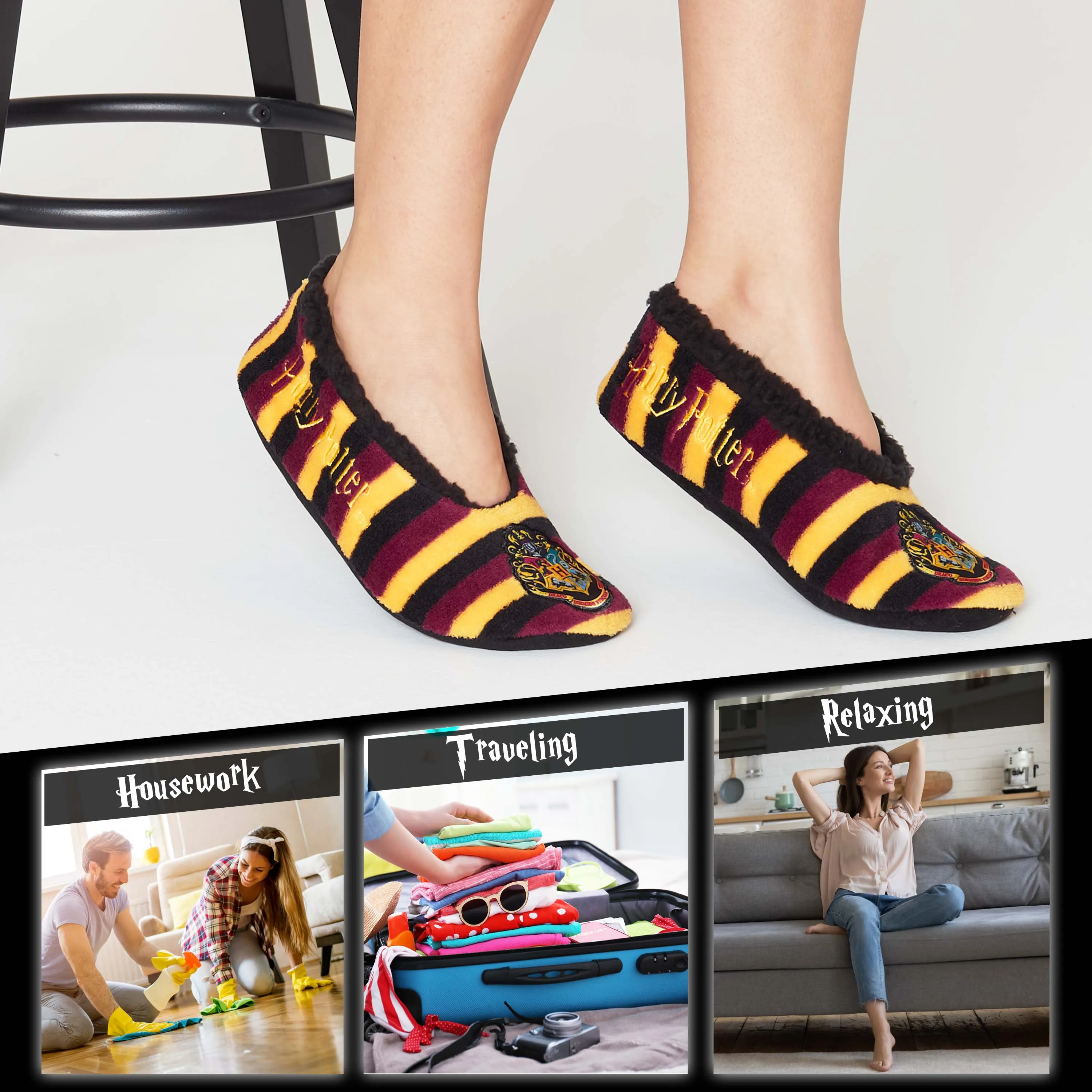 Harry Potter Slippers Socks for Wome, Ballet Slippers Non Slip, Harry Potter Gifts