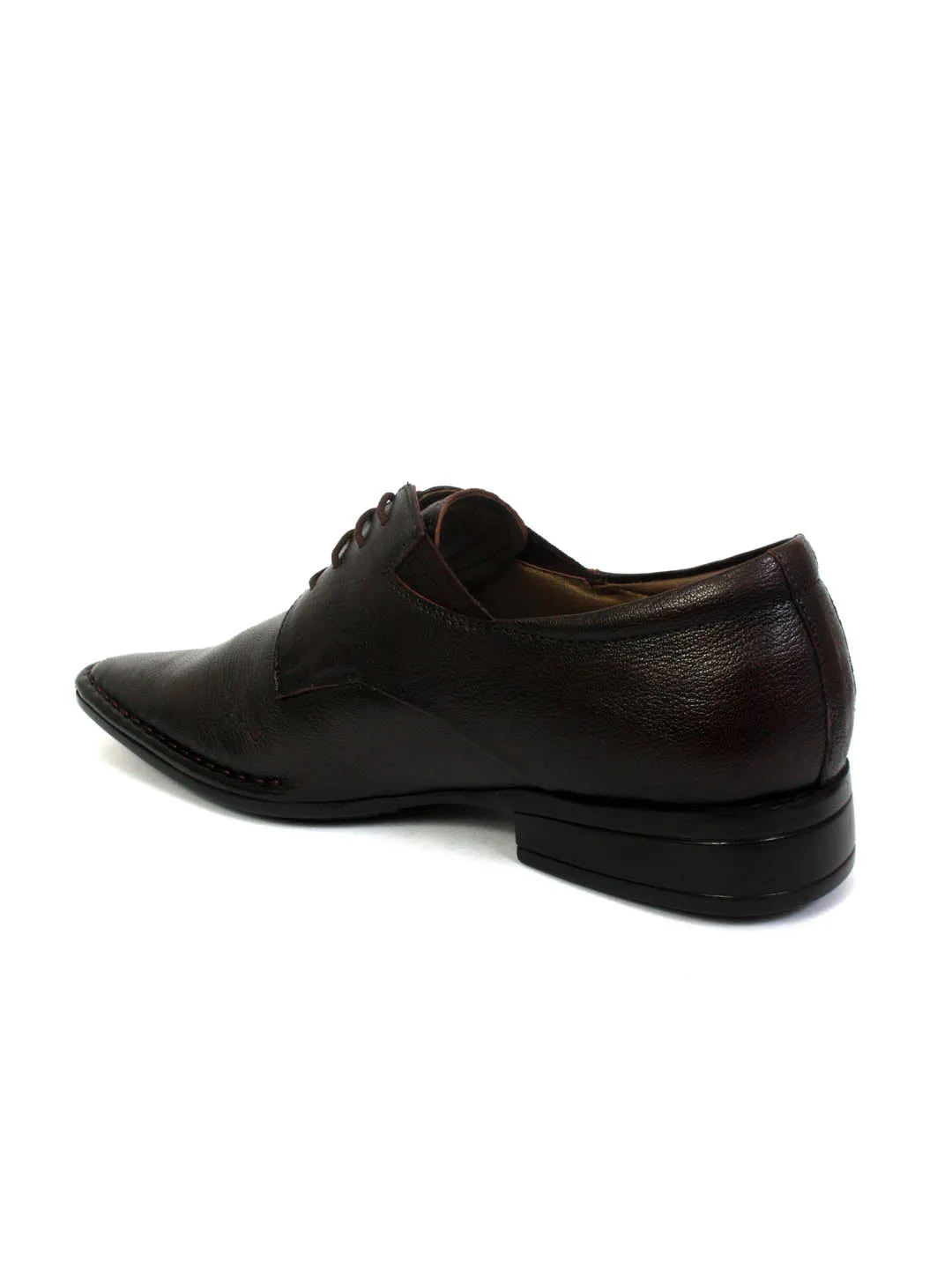 Hitz Men's Brown Leather Formal Derby Shoes