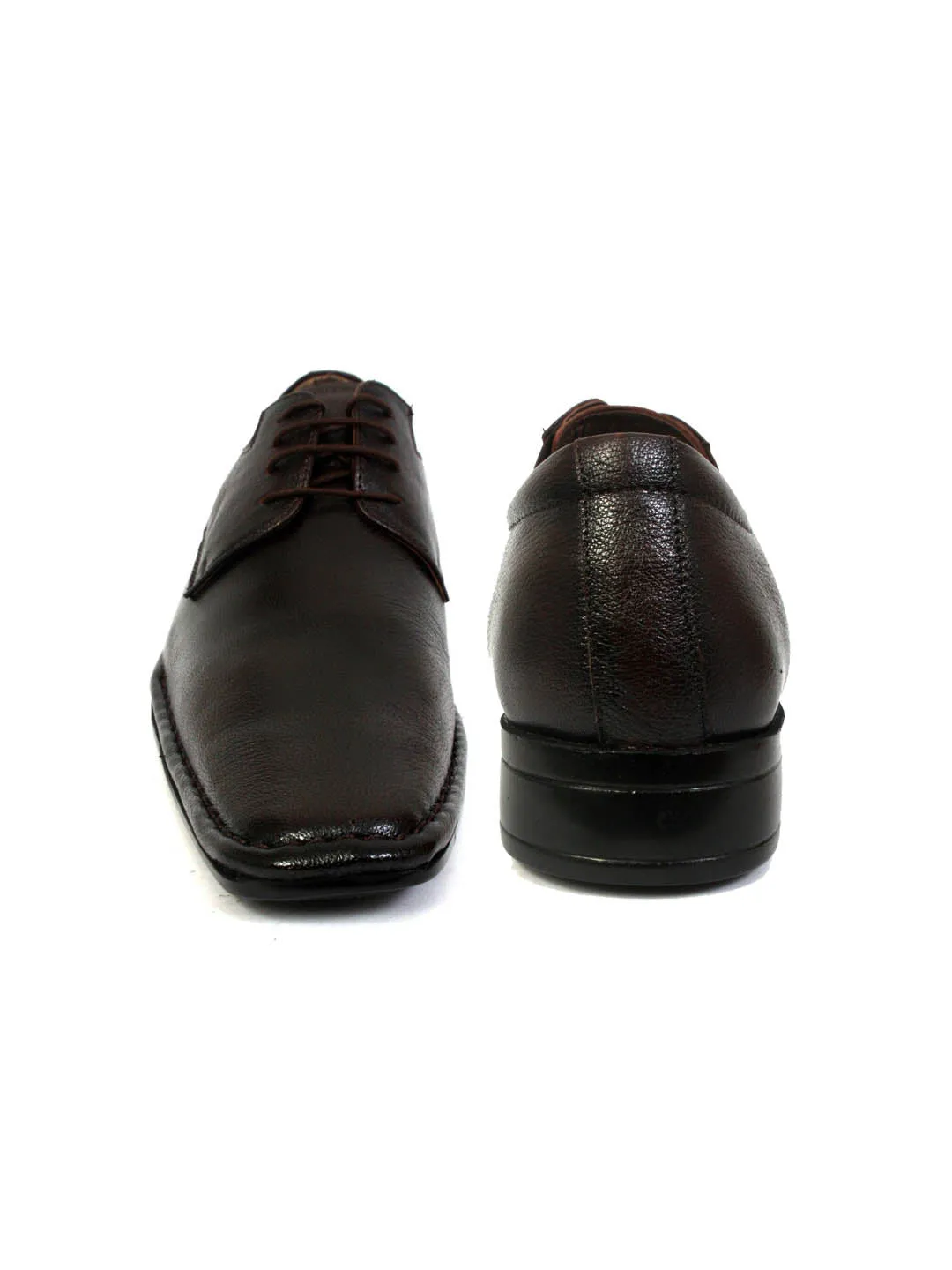 Hitz Men's Brown Leather Formal Derby Shoes