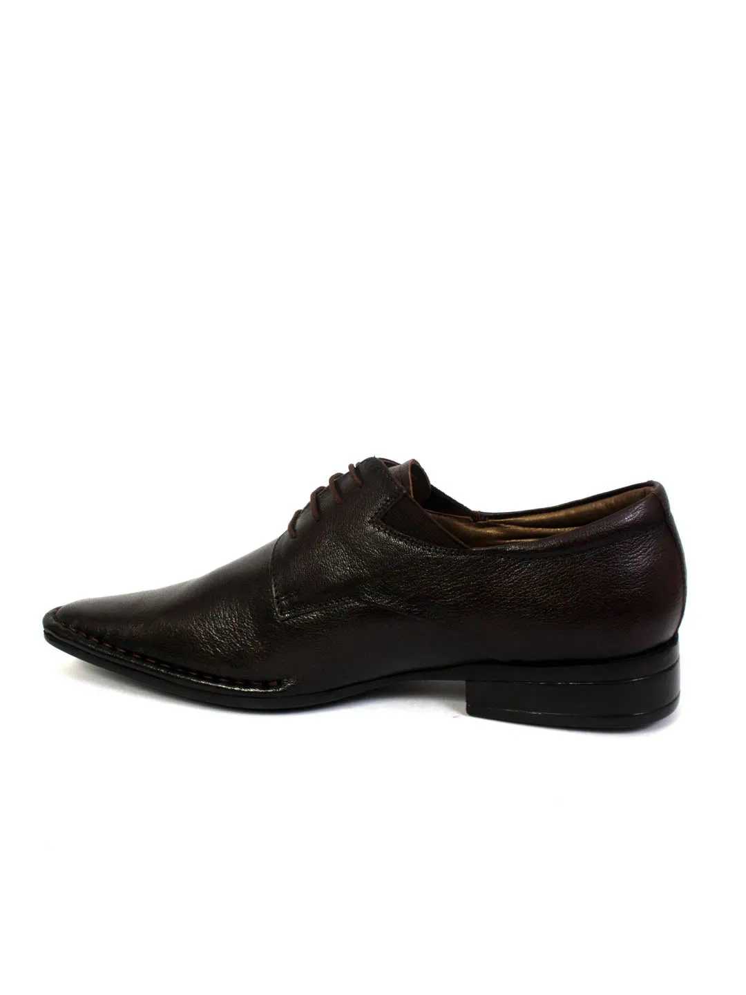 Hitz Men's Brown Leather Formal Derby Shoes