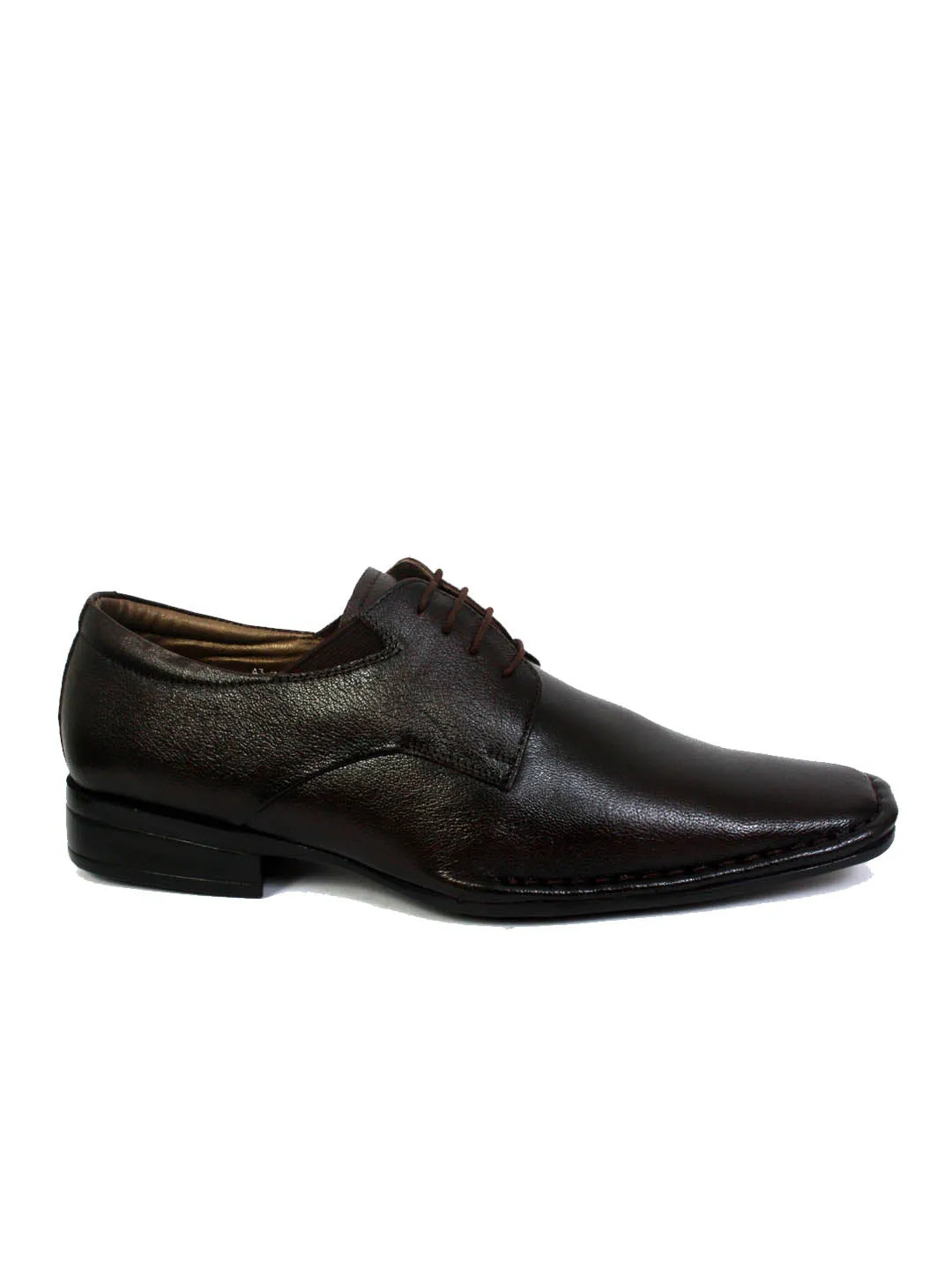 Hitz Men's Brown Leather Formal Derby Shoes