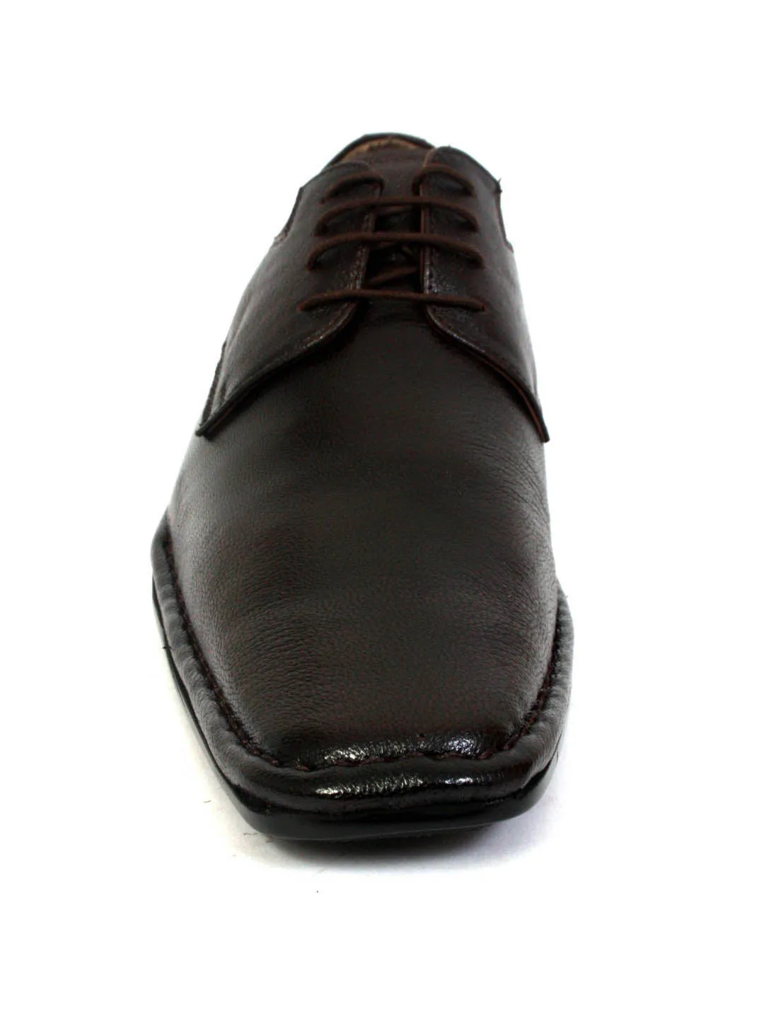 Hitz Men's Brown Leather Formal Derby Shoes