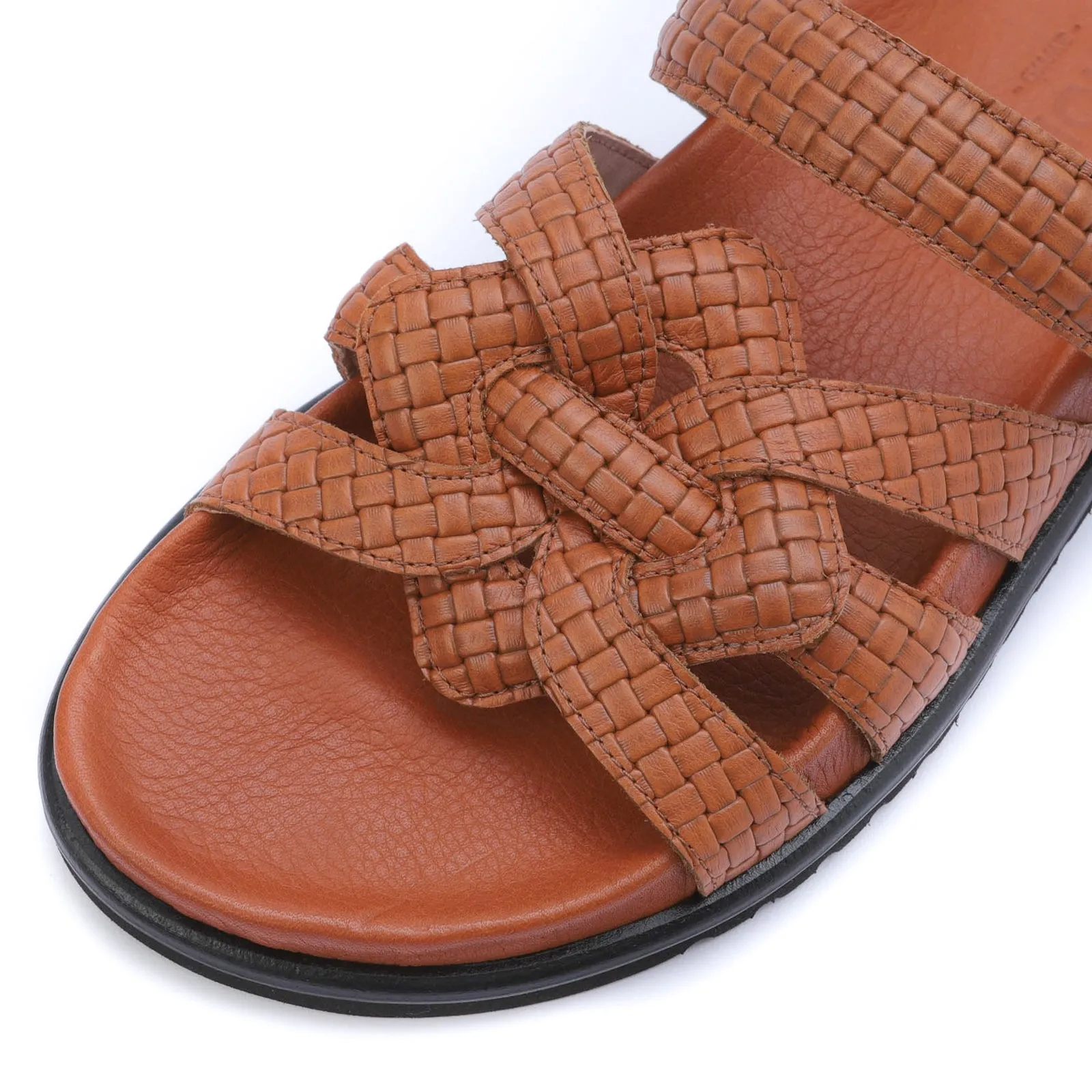 HORTENSE flat sandal - woven brown