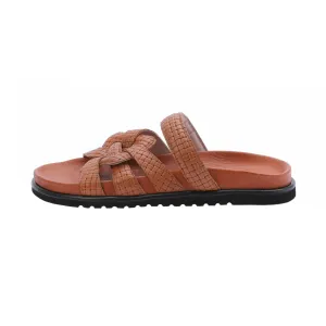 HORTENSE flat sandal - woven brown