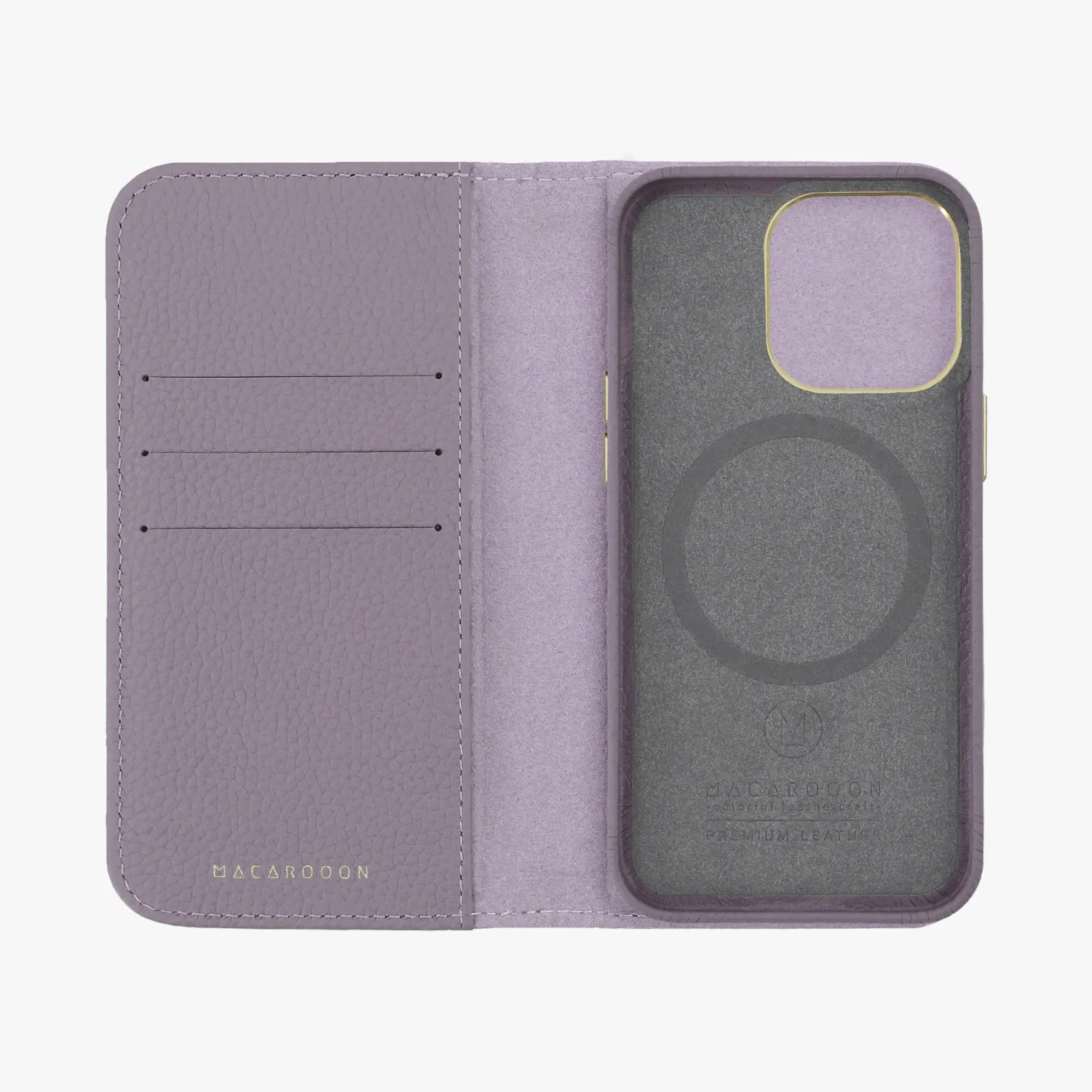 iPhone 15 Plus MagSafe Leather Flip Cover with Leather Case