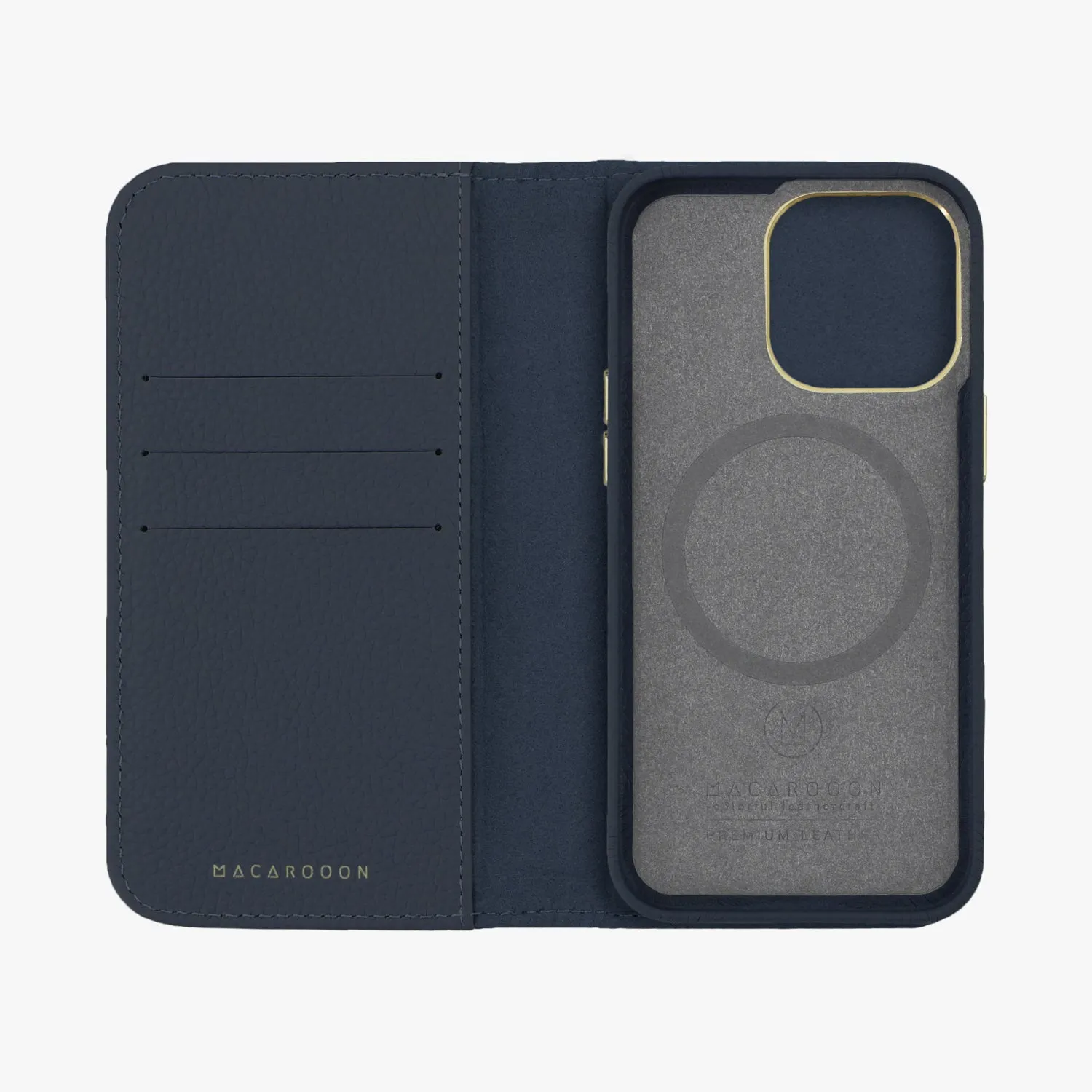 iPhone 15 Plus MagSafe Leather Flip Cover with Leather Case
