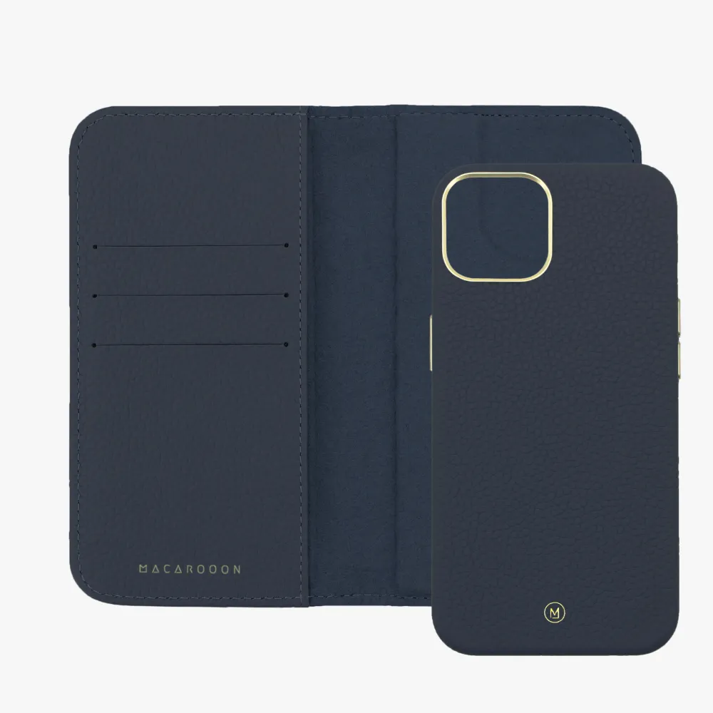 iPhone 15 Plus MagSafe Leather Flip Cover with Leather Case