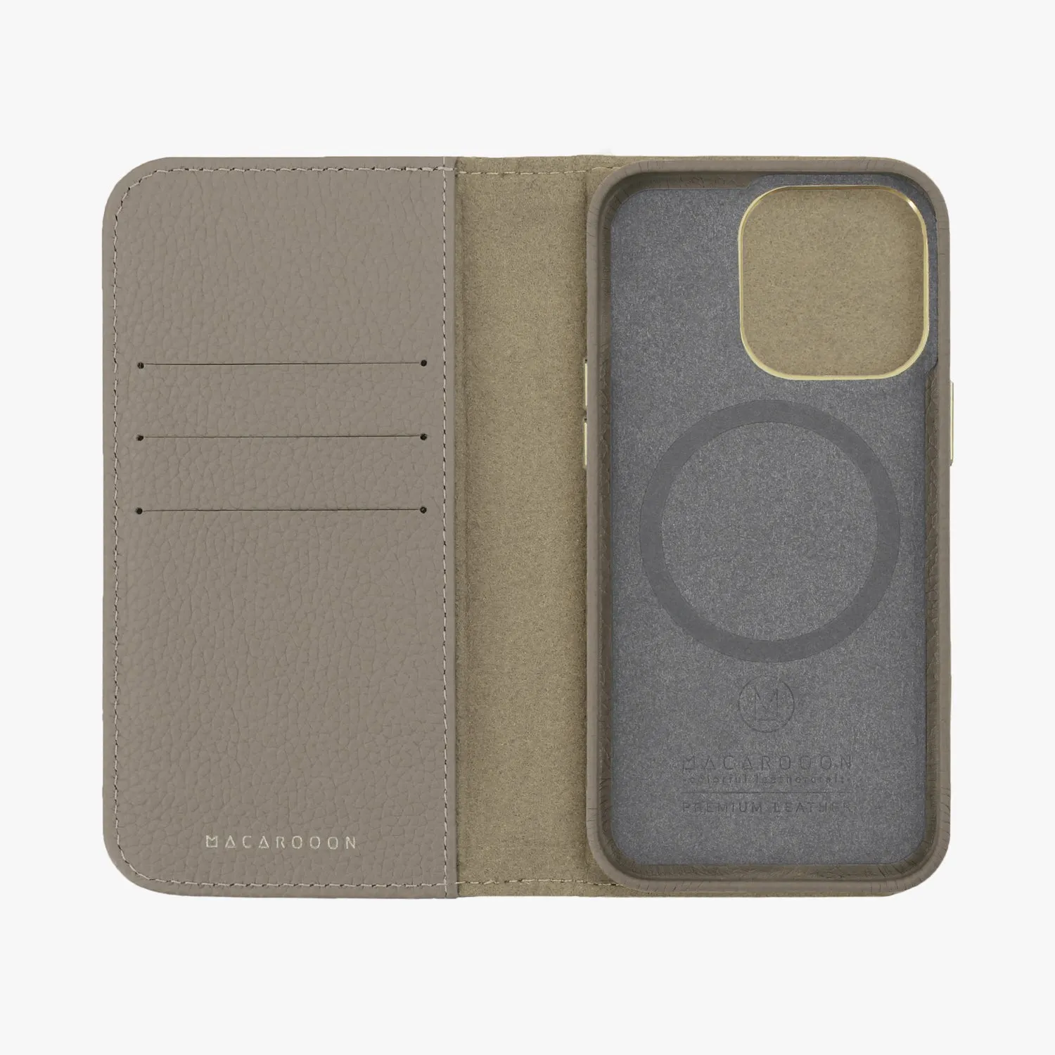 iPhone 15 Plus MagSafe Leather Flip Cover with Leather Case