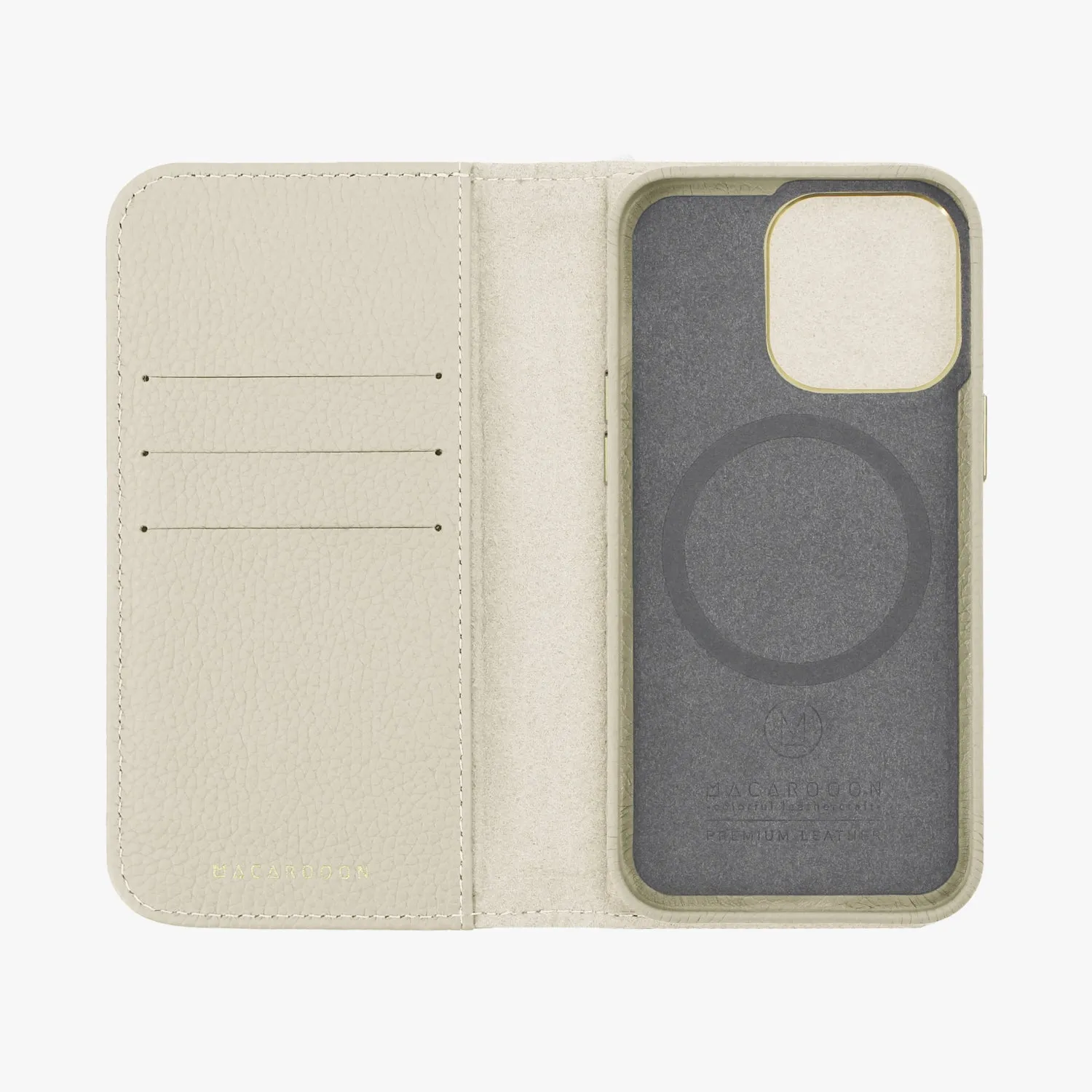 iPhone 15 Plus MagSafe Leather Flip Cover with Leather Case